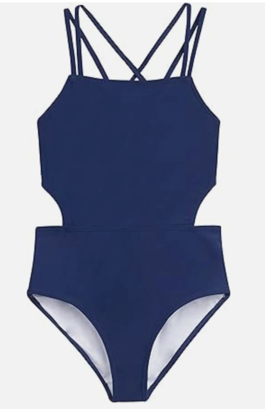 Kanu Surf Girls' Beach Sport Cut-out 1-piece Swimsuit Girls Size 16 NWT